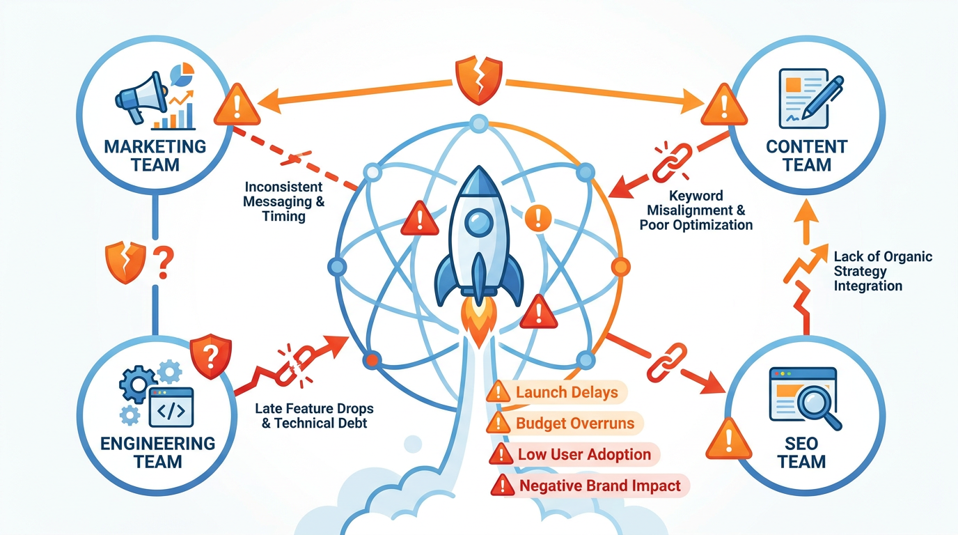 Product launch risk points infographic