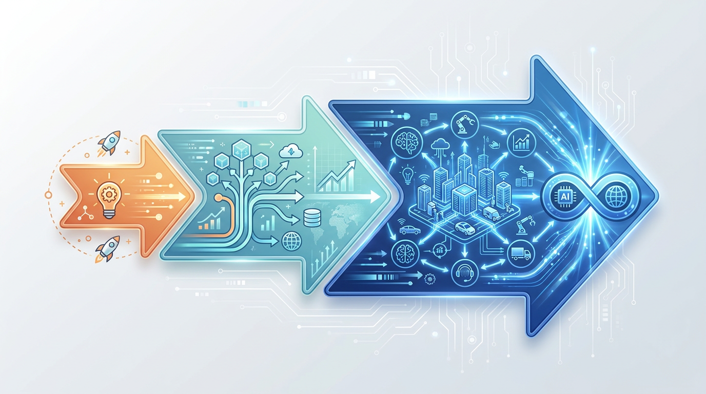 AI adoption stages — 53% Integration, 25% Scaling, 47% Piloting
