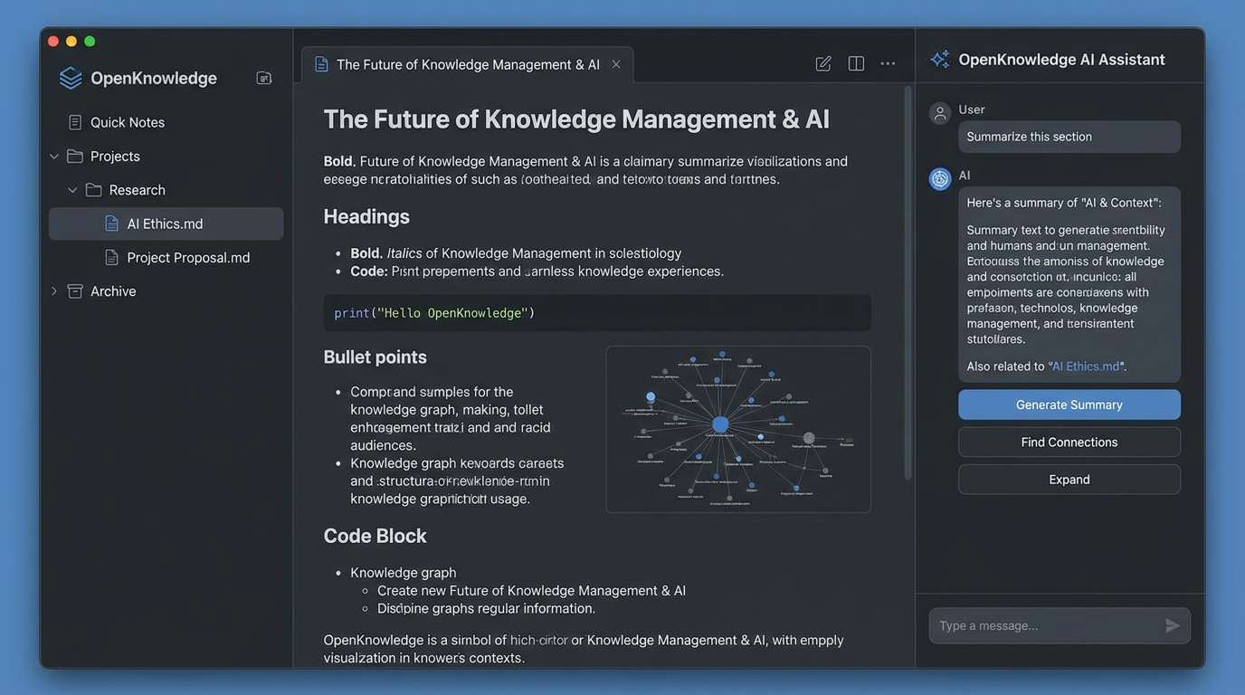 OpenKnowledge UI with AI interaction